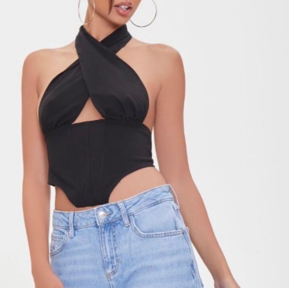 Black halter top